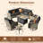 7- Person Outdoor Wicker Patio Conversation Furniture Set With Fire Pit Table-1061967021