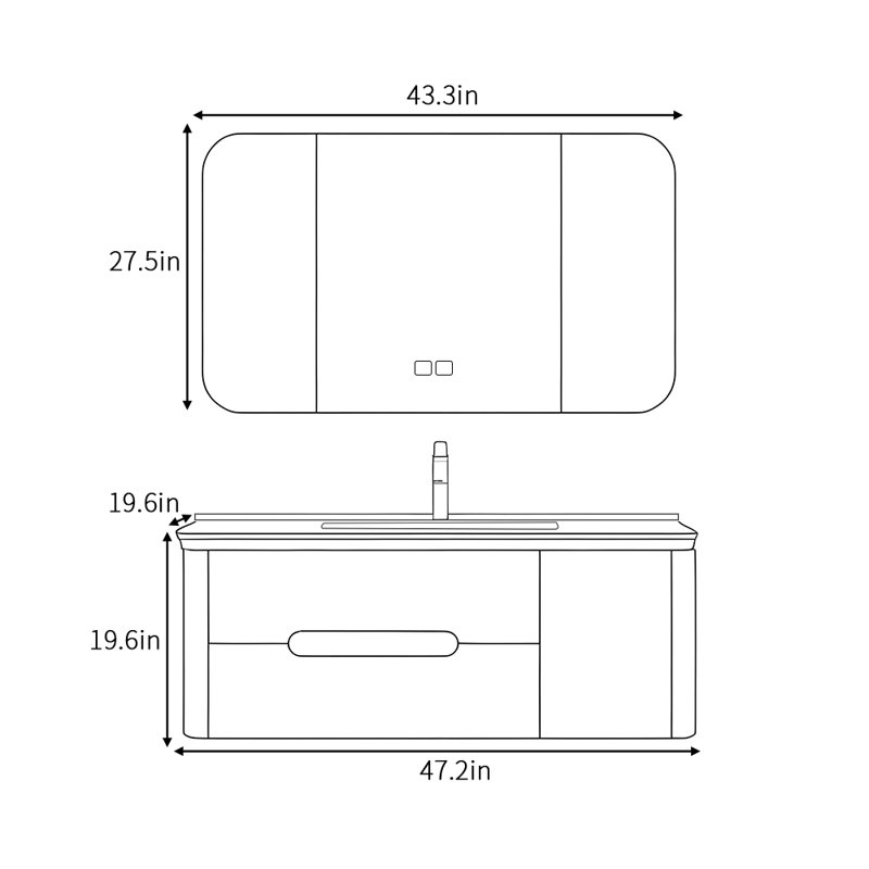 Armoire de salle de bain de style minimaliste français