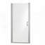 Porte de douche pivotante à demi-cadre en aluminium nickelé brossé, 61 cm x 183 cm, verre trempé de 6 mm et film anti-explosion