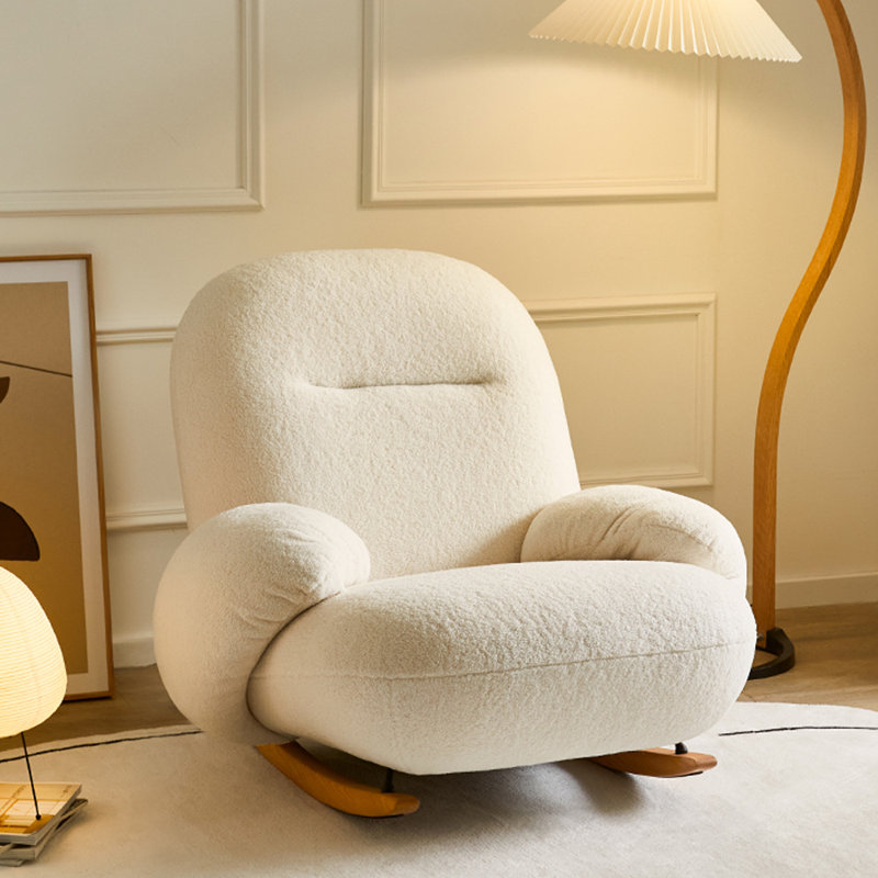 Chaise berçante de style crème Casual