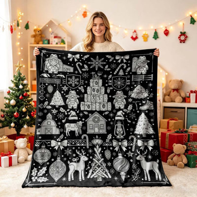 Couverture à colorier de Noël à faire soi-même pour adultes et enfants, avec 24 feutres à motifs fantômes, lavable et confortable, idéale pour décorer la maison ou une fête d'Halloween.