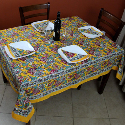 Griner Floral 100% Cotton Tablecloth