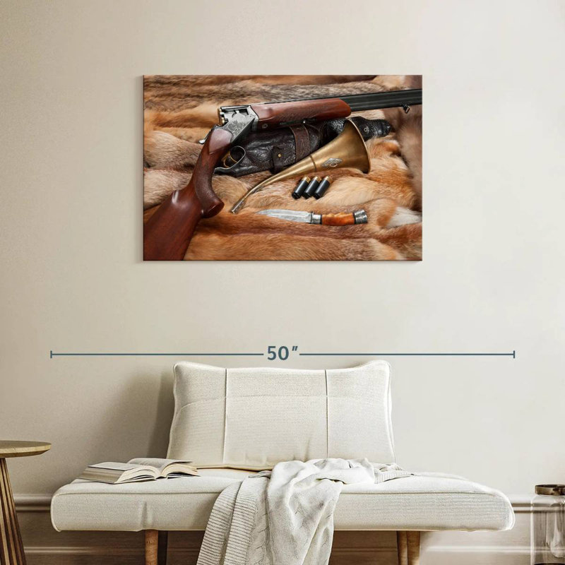 Senne, objets de chasse, H 24 po x l 36 po