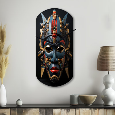 Rorie «African Masked Splendor I», horloge murale asymétrique