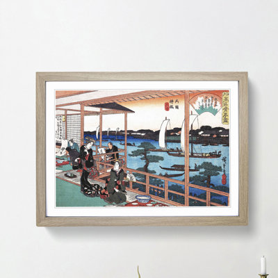 Tea-House at the Willow Bridge by Utagawa Hiroshige - Picture Frame Art Print