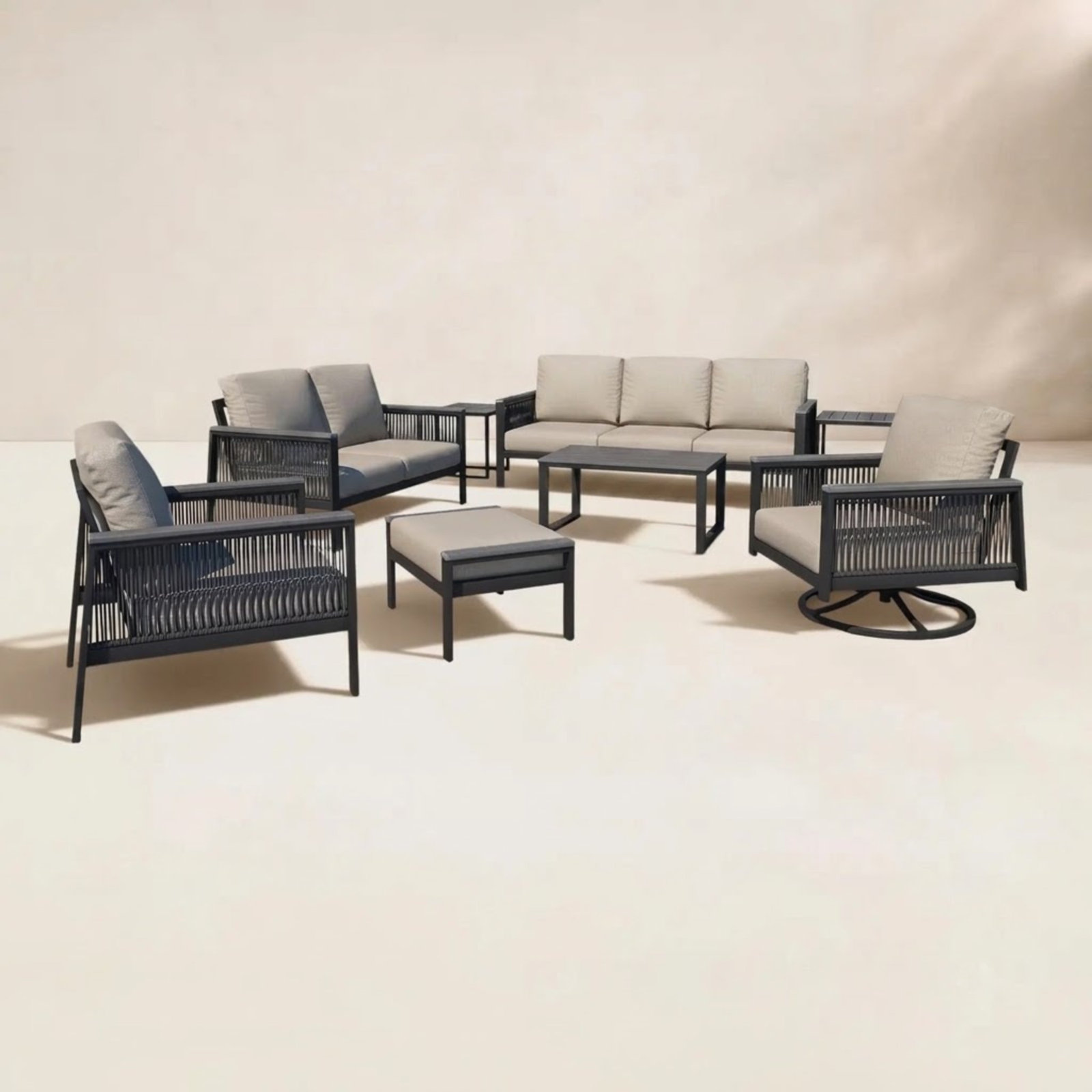 Townsend 8 - Person Patio Seating Group, Cast Silver