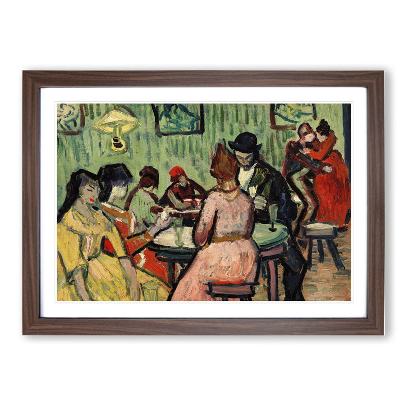 The Brothel by Vincent Van Gogh - Picture Frame Graphic Art, 36cm H x 48cm W x 2cm D, Walnut Framed