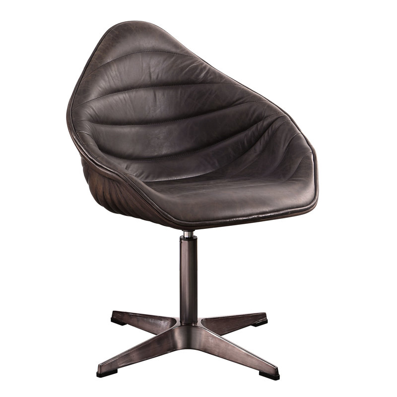 Siège pivotant en cuir ébène antique - s'adapte à différents thèmes de base de chaise, ajoutant de la sophistication à l'espace
