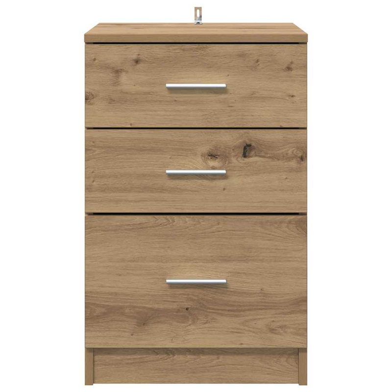 40cm W Manufactured Wood Bedside Table, Artisan Oak
