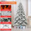 Arbre de Noël enneigé 7 pi avec 1514 pointes, arbre à charnières enneigé réaliste PE + PVC avec support en métal, arbre de Noël artificiel complet pour la décoration des Fêtes-1658401193