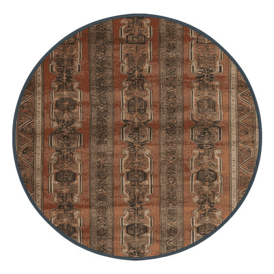 Machine Washable Art Deco Brown Area Rug