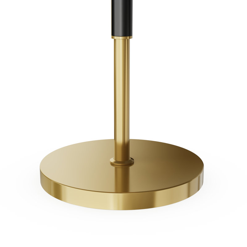 Lampe sur pied traditionnelle Agripina 63 avec télécommande et ampoule incluse, Or / noir mat, Gris