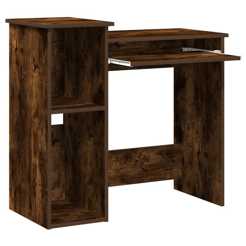 Basanta Computer Desk, Smoked Oak