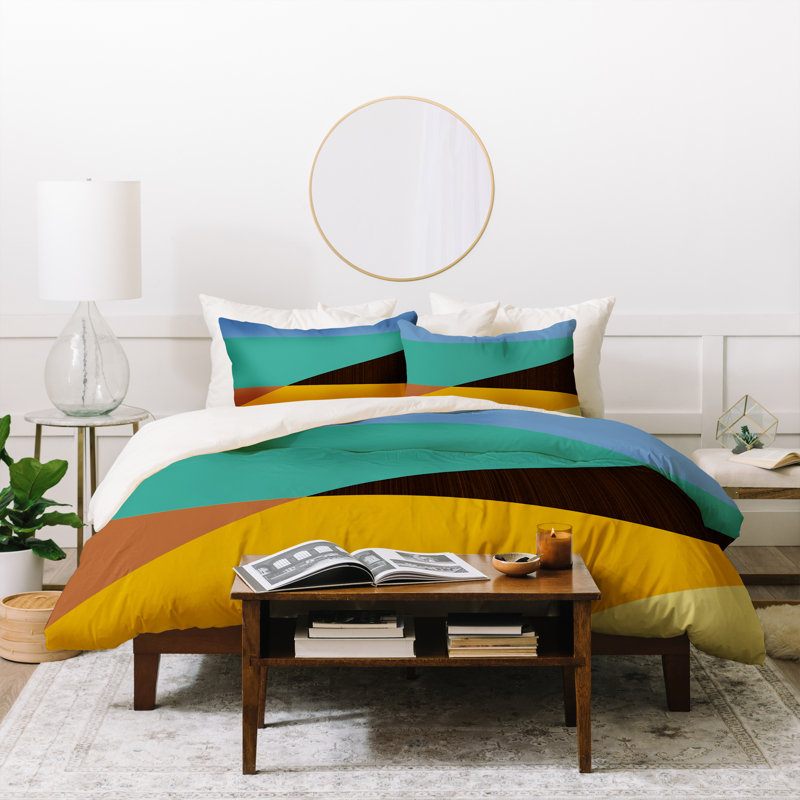 Ensemble de housse de couette Triangle, Couette double / grand et 2 taies décoratives