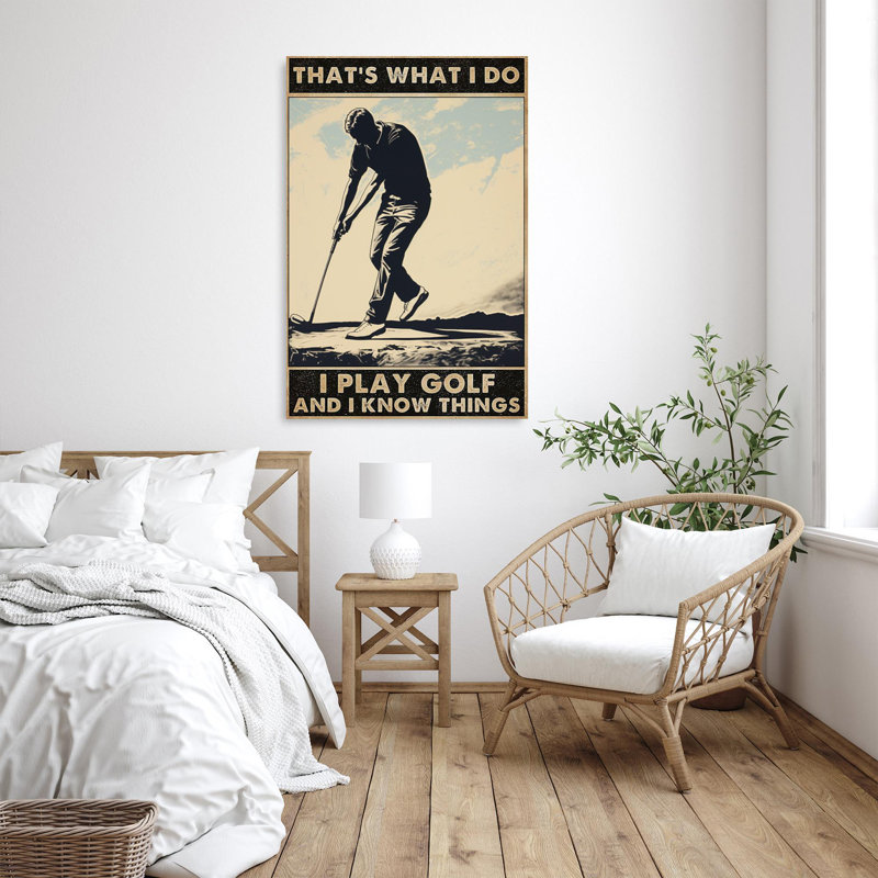 " Man I Play Golf ", 36" H x 24" W x 1.25" D