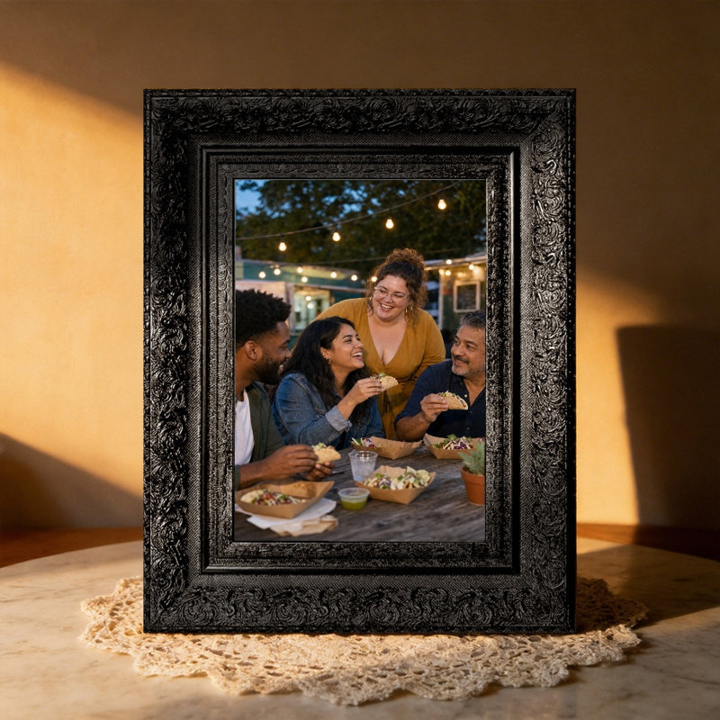 Cadre photo décoratif noir 3 pièces 5 "x 7" avec galerie