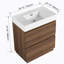 Meuble-lavabo 30 po avec lavabo simple, meuble-lavabo encastré moderne avec double tiroir, meuble-lavabo autoportant, bois d'ingénierie, brun-397549925-397549923