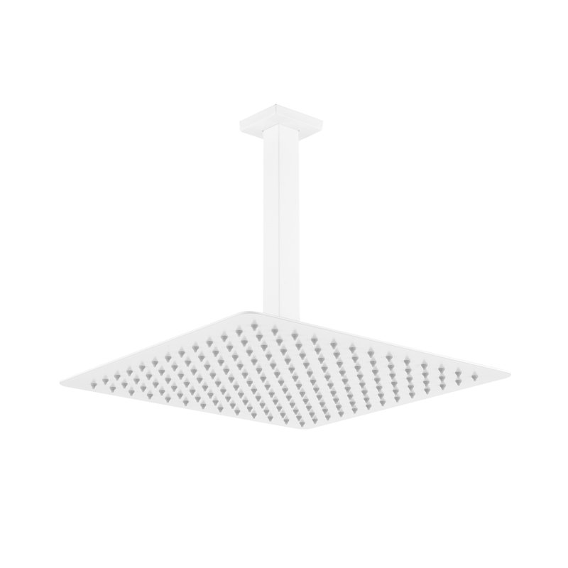 304 Stainless Steel Shower - Luxury Rainfall, Self Clean Nozzles, 12"x12"x10", White, Pamper Yourself Daily Bathroom Ultra-thin Self 12x12x10, Relaxing Bath Time