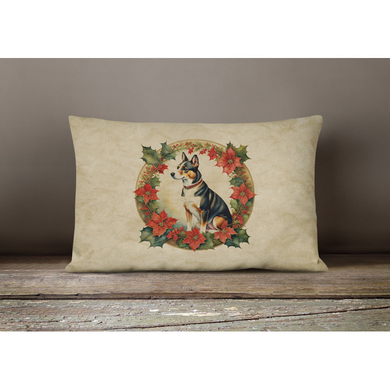 Coussin décoratif intérieur / extérieur en polyester Christmas, 12 po x 16 po, Rectangulaire