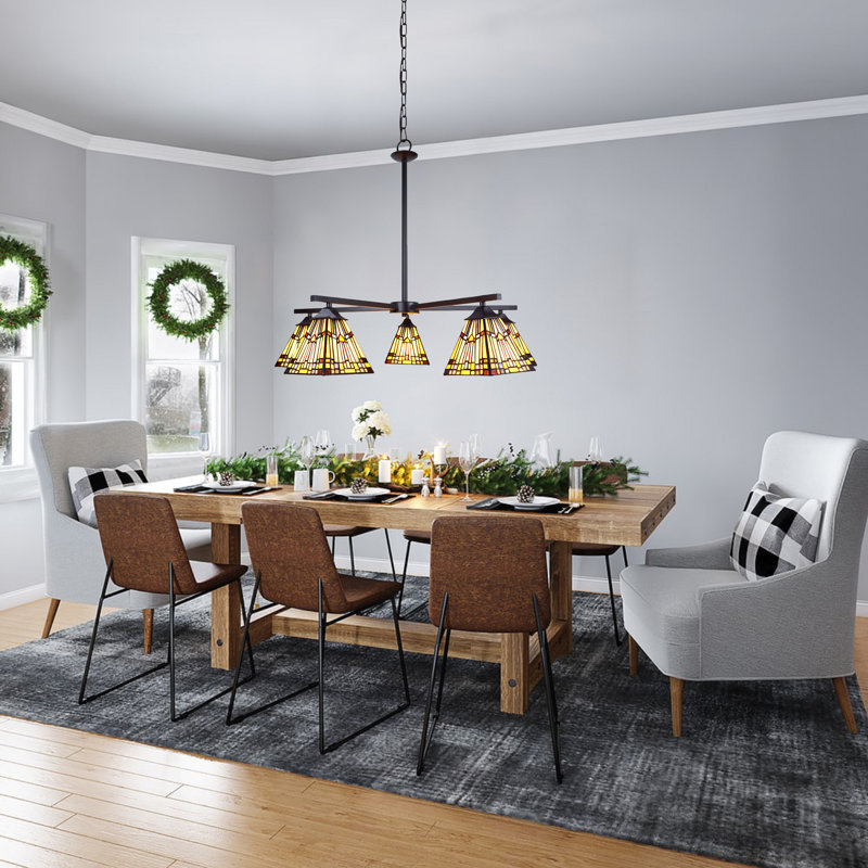 Antanisha 5 - Light Glass Dimmable Tiered Chandelier