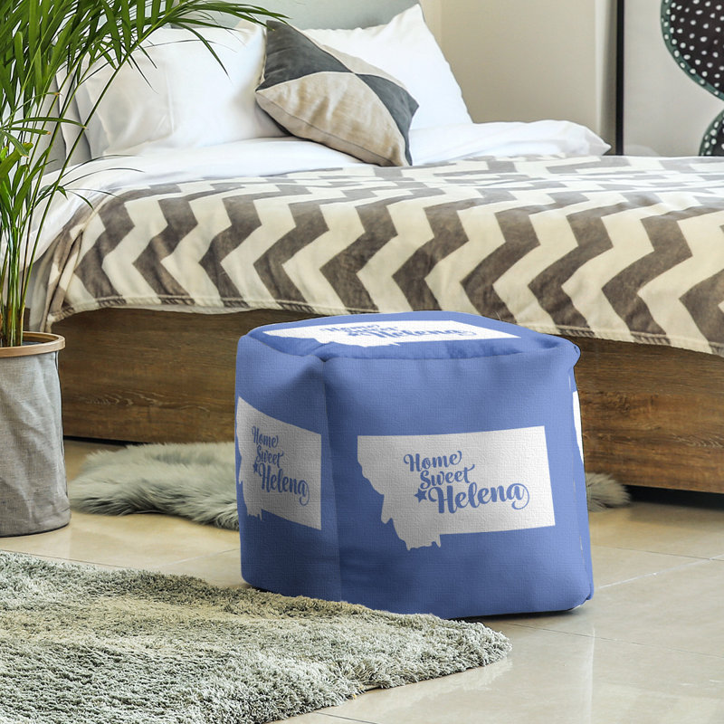 Upholstered Ottoman, Blue