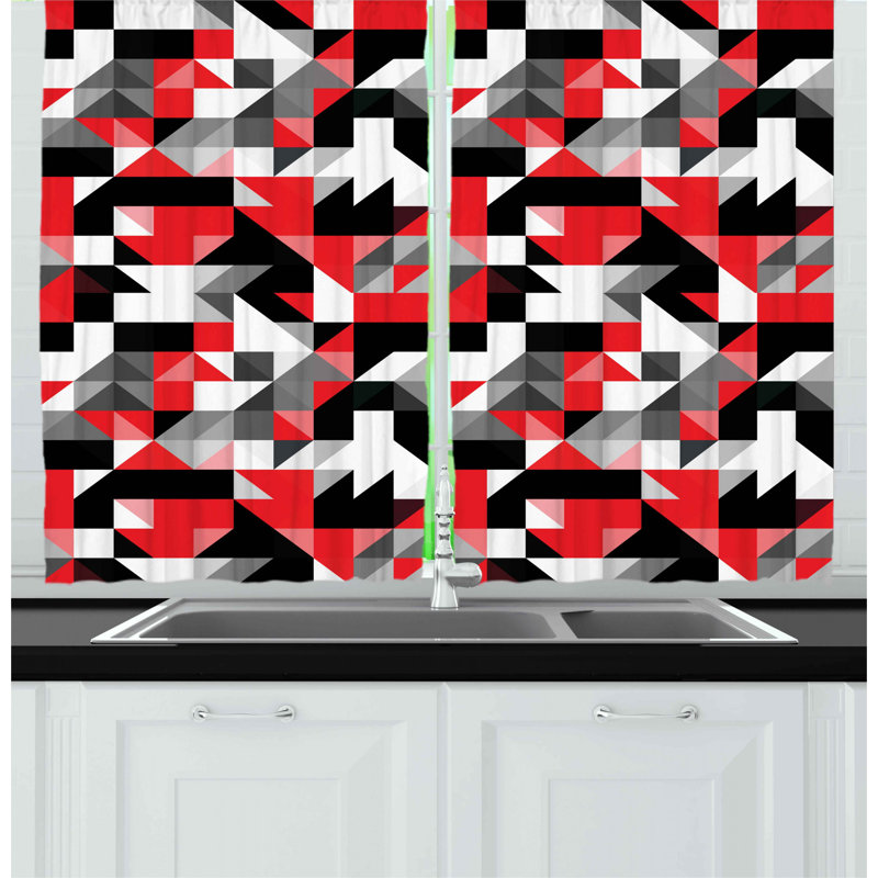 Geometric Pointed Kitchen Curtain