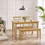 Alissah Rubberwood Extending Dining Table Set - Traditional Rustic Farmhouse Style-832949799-825159095