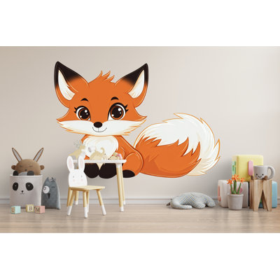 Adhésif décoratif mignon renard chambre d'enfant animaux de la forêt, art mural, décoration de chambre de bébé, autocollant mural, chambre d'enfant, 224Mv