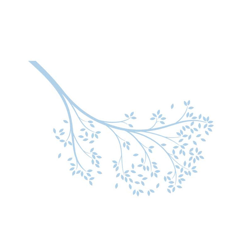 Décalcomanie murale branche atteindre, Bleu pâle