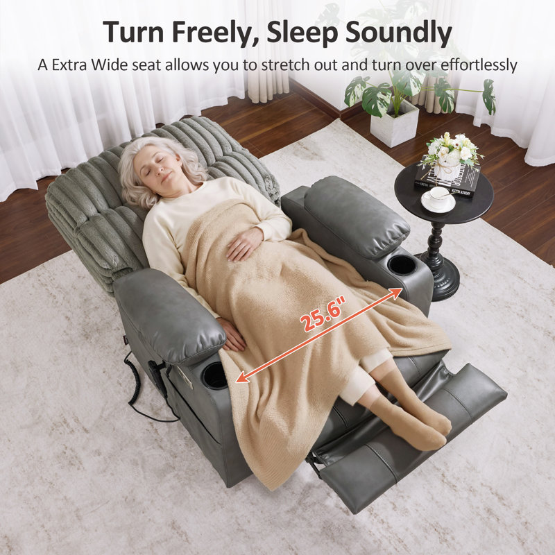 Fauteuil inclinable électrique à 180 ° avec système de chauffage intégral, Gris foncé