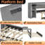 Lit plateforme multifonctionnel avec station de travail USB et lit gigogne escamotable-719560086