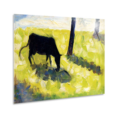 Black Cow In A Meadow by Georges Seurat - No Frame Print