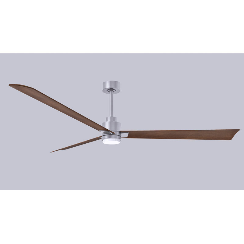 Ventilateur de plafond Alessandra, Noyer, Nickel brossé, 72"