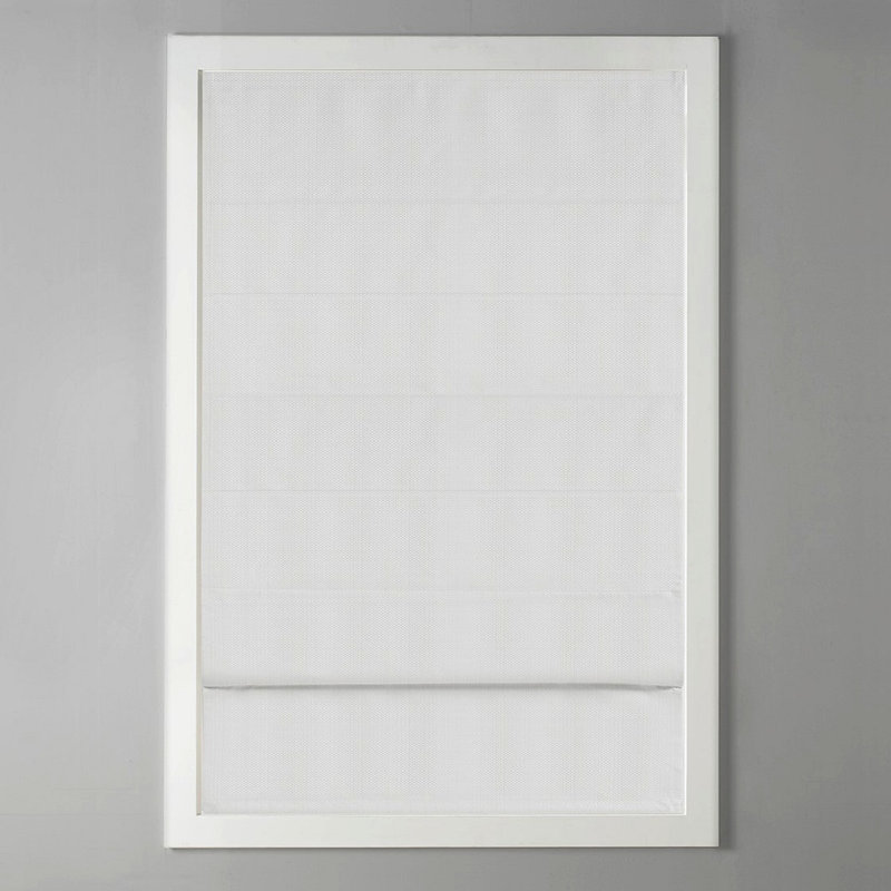 Store romain sans cordon obscurcissant Basketweave, Blanc, L 27 po x L 64 po