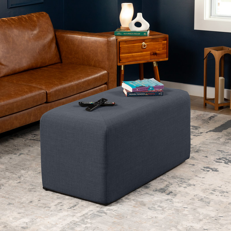 Repose-pieds Nashla Monroe, Denim bleu, H 18 po x l 18 po x P 36 po