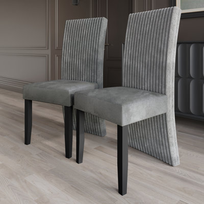 Black Wooden Dining Chair With Velvet Cover