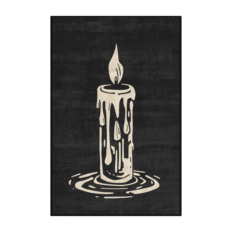 Tapis moelleux et moelleux à motif abstrait moderne et contemporain d'Halloween en gris - reliure noire, 8 x 10