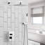 Robinet de douche en nickel avec système de douche à eau de pluie carré de luxe de 12 pouces, avec 2 fonctions complètes, pluie à pression équilibrée murale-59018316
