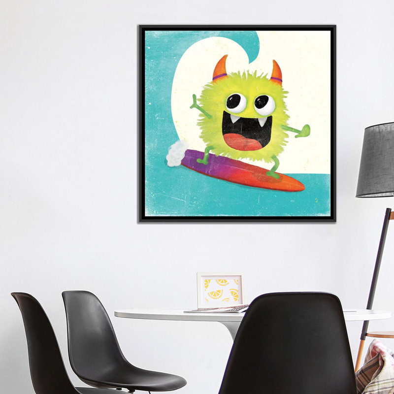 « xtreme monstres iii », impression sur toile, H 18 po x l 18 po x P 1,5 po, Toile avec cadre noir, Pas de tapis