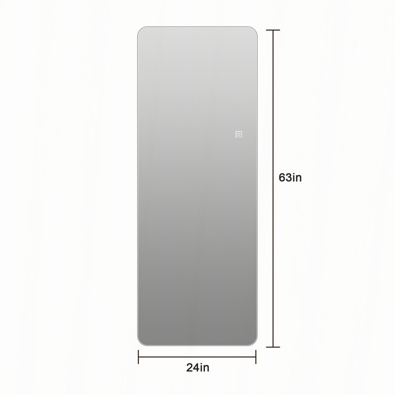 Miroir pleine longueur 63 x 24 pouces à rétroéclairage DEL avec fonction mémoire