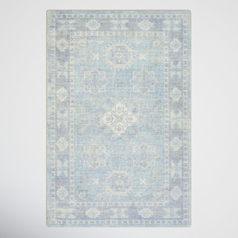 Hopkins Hand Tufted Oriental Indoor Rug, Rectangle 5' x 7'6"