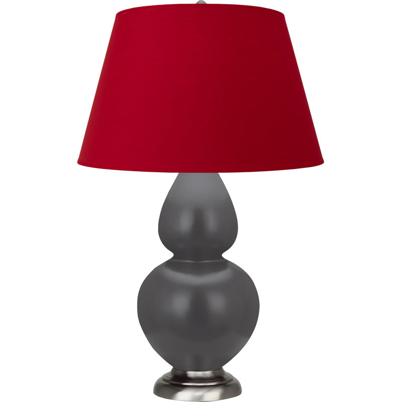 Double Gourd Table Lamp, Navy/Gray, Navy/Antique Silver