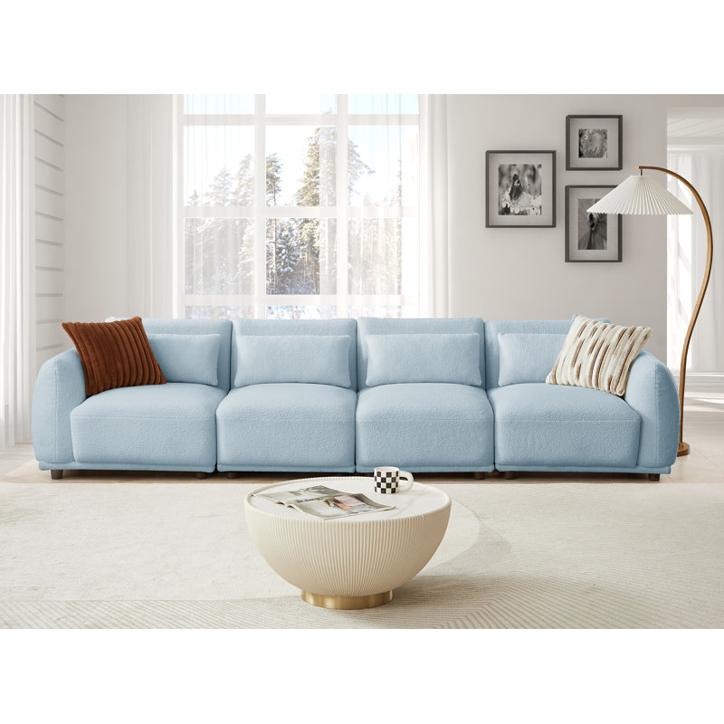Canapé modulaire Owades, Laine bleue