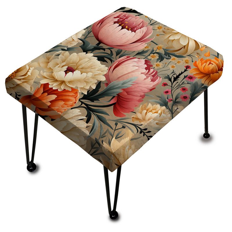 Digital Gardens Botanical Pattern - Floral Rectangle Ottoman