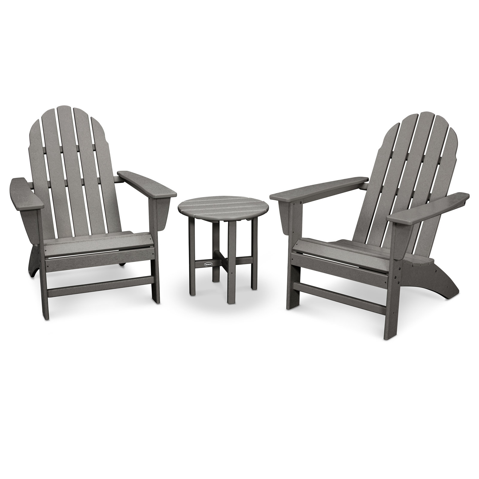 POLYWOOD® Vineyard 2-Person Patio Seating Group, Slate Gray