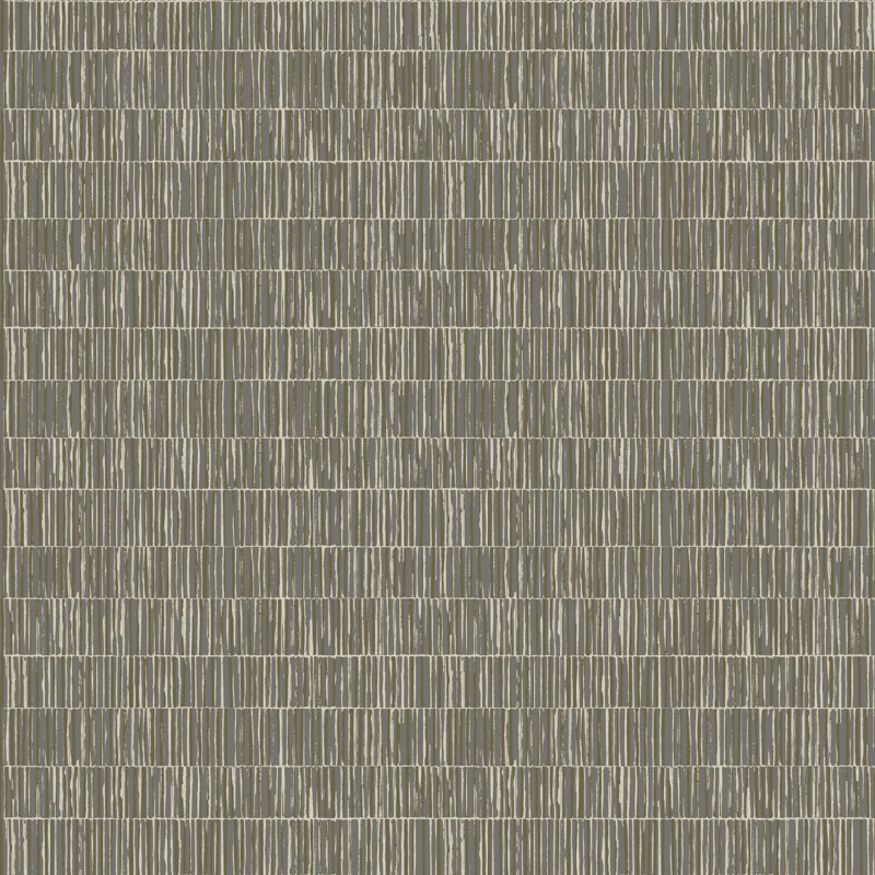 Rouleau de papier peint rayé Zen, Gris foncé