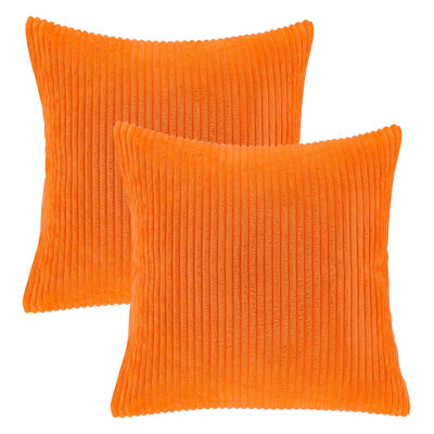 Striped Corduroy Throw Pillow, Solid Color Textured Decorative Pillow