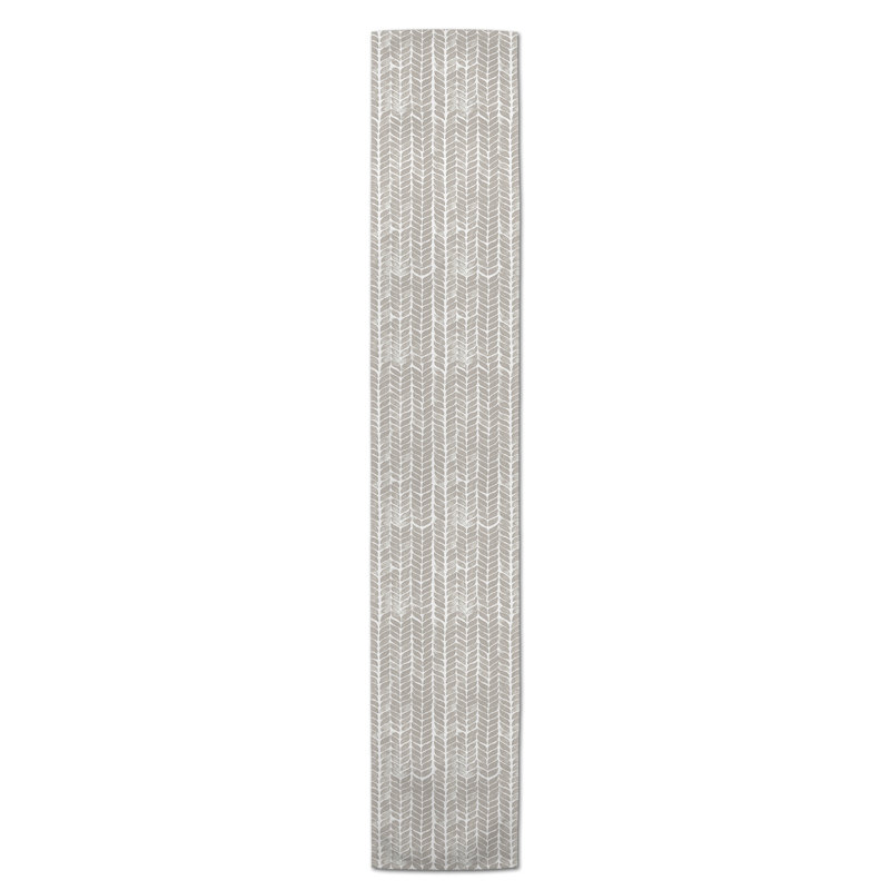 Chemin de table Maribeth, 90 po x 16 po, Kaki, Floral