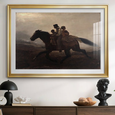 A Ride for Liberty – The Fugitive Slaves-Eastman Johnson-Framed - Matted and Framed Under Acrylic Glass, Large Living Room Wall Art