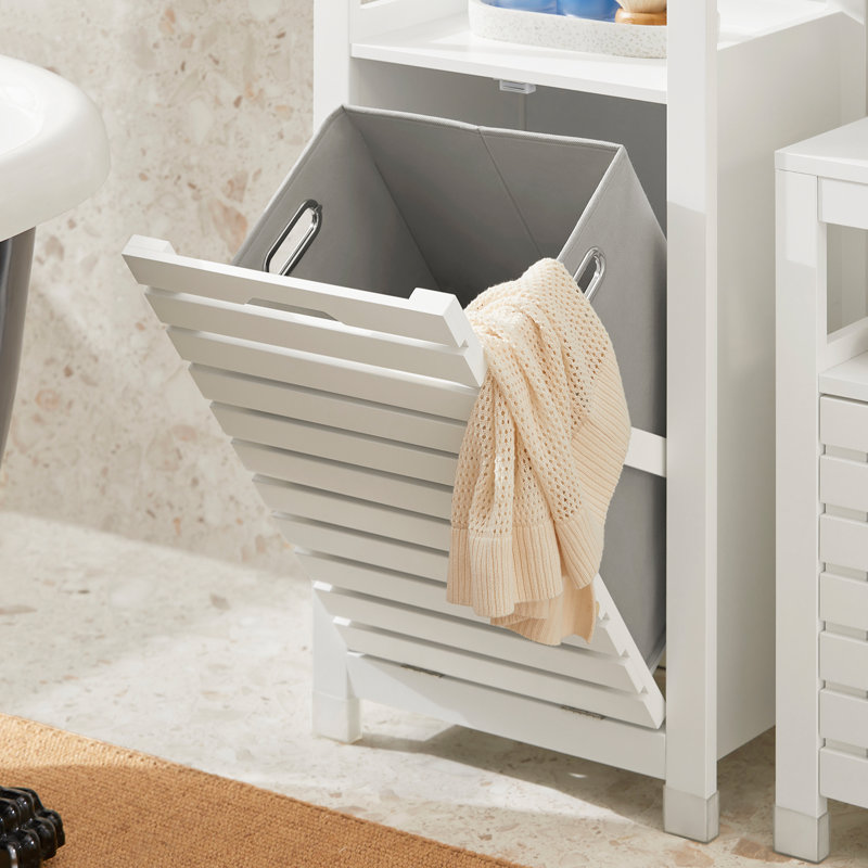 Wood Cabinet Laundry Hamper with Handles